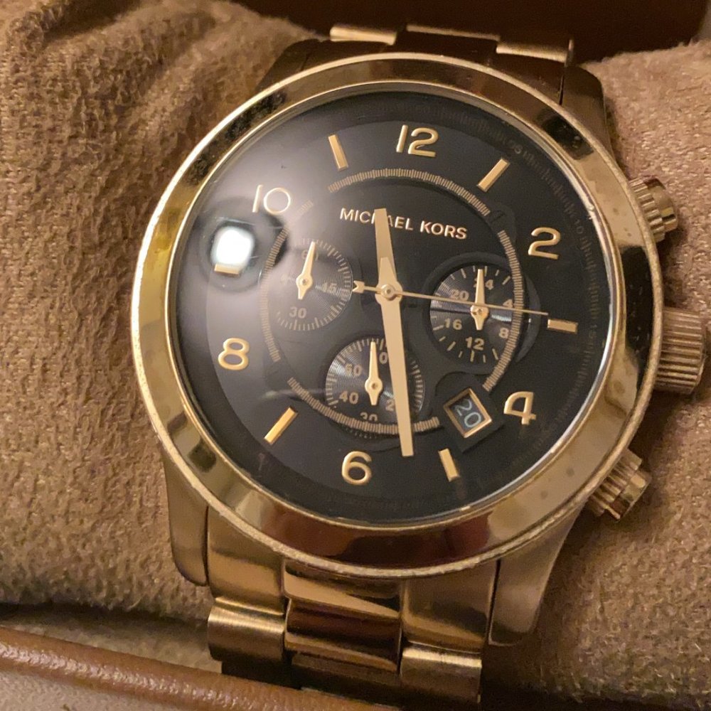 Black and Gold Michael Kors Watch